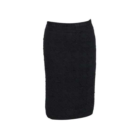 Dolce & Gabbana Textured Knee-Length Pencil Skirt in Black Polyester